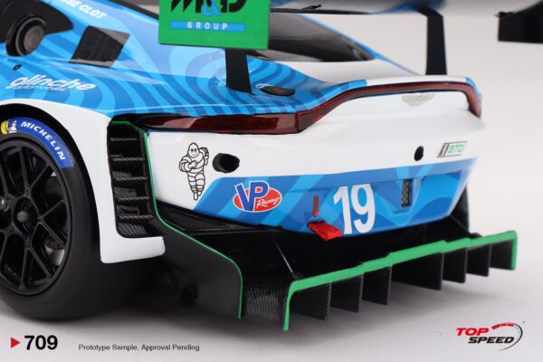 Top Speed 1:18 Aston Martin Vantage GT3 EVO No.19 IMSA 24h Daytona 2025 (TS0709) - Resin Model 10 Top Speed 1:18 Aston Martin Vantage GT3 Evo #19 van der Steur Racing 2025 IMSA Daytona 24 Hrs (TS0709) resin model – rear detail