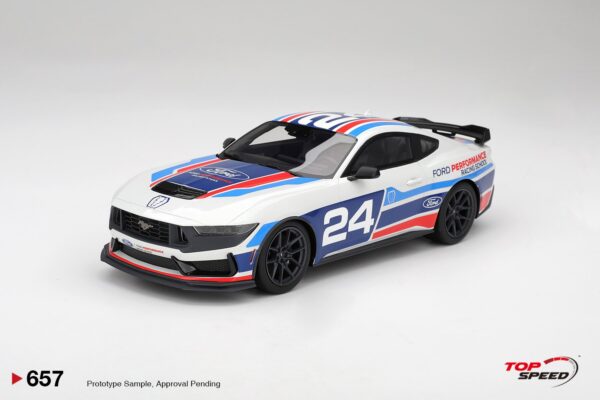 Top Speed 1:18 Ford Mustang Dark Horse #24 Ford Performance Racing School (TS0657) resin model – front three-quarter view