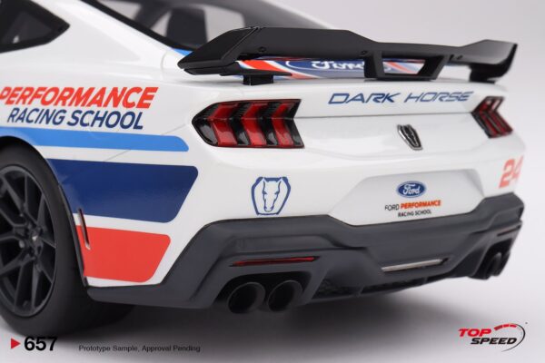 Top Speed 1:18 Ford Mustang Dark Horse White No.24 Ford Performance Racing School (TS0657) Resin Model 11 Top Speed 1:18 Ford Mustang Dark Horse #24 Ford Performance Racing School (TS0657) resin model – rear detail
