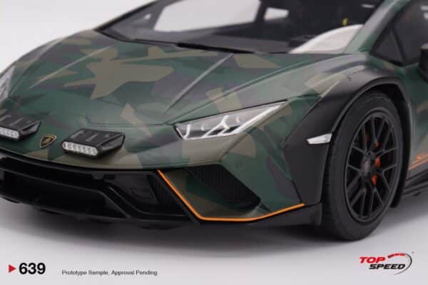 Top Speed 1:18 Lamborghini Huracan Sterrato All-Terrain Bosco (TS0639) Resin Model 9 Top Speed 1:18 Lamborghini Huracán Sterrato All-Terrain Bosco (TS0639) resin model – front detail