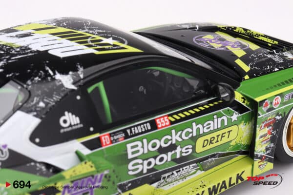 Top Speed 1:18 Nissan LB-Super Silhouette S15 SILVIA Green No.555 Yukio Fausto Formula Drift Japan 2024 (TS0694) - Resin Model 10 Top Speed 1:18 TS0694 Nissan LB-Super Silhouette S15 Silvia #555 V2 Formula Drift Japan Resin Model