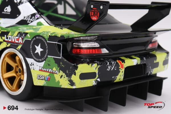 Top Speed 1:18 Nissan LB-Super Silhouette S15 SILVIA Green No.555 Yukio Fausto Formula Drift Japan 2024 (TS0694) - Resin Model 11 Top Speed 1:18 TS0694 Nissan LB-Super Silhouette S15 Silvia #555 V2 Formula Drift Japan Resin Model