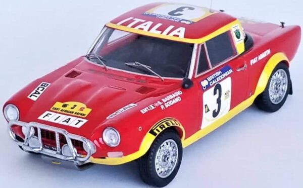 trofeu - 1:43 fiat 124 abarth rallye east african safari 1974 #3 sergio barbasio/piero sodano