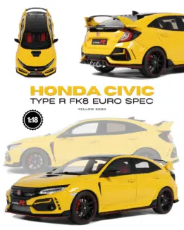 Otto Mobile - 1:18 Honda Civic Type R FK8 Euro Spec Sunlight Yellow 2020 - Limited Edition Resin Model
