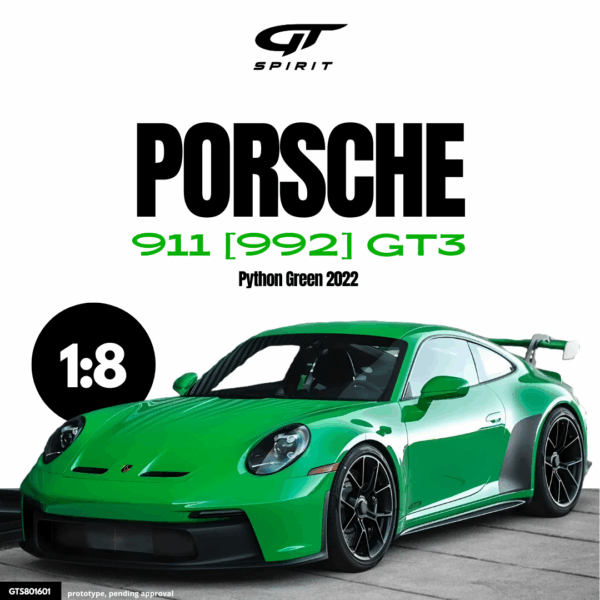 Porsche 911 (992) GT3 Green 2022 - 1:8 Scale Limited Edition Resin Model by GT Spirit