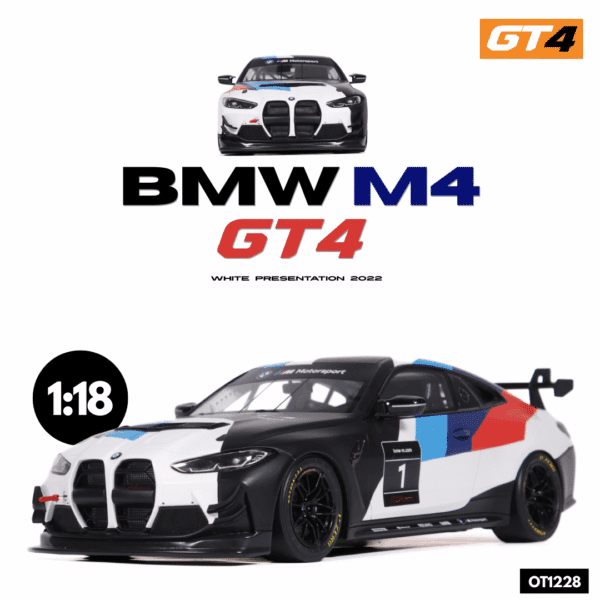 1:18 BMW M4 GT4 White Presentation Edition 2022 - Limited Edition Resin Model by Otto Mobile