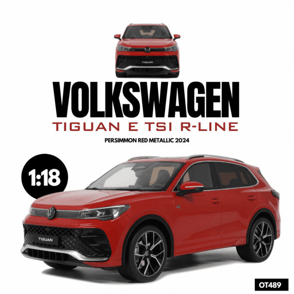 1:18 Volkwagen Tiguan E TSI R-Line Persimmon Red Metallic 2024 - Limited Edition Resin Model by Otto Mobile