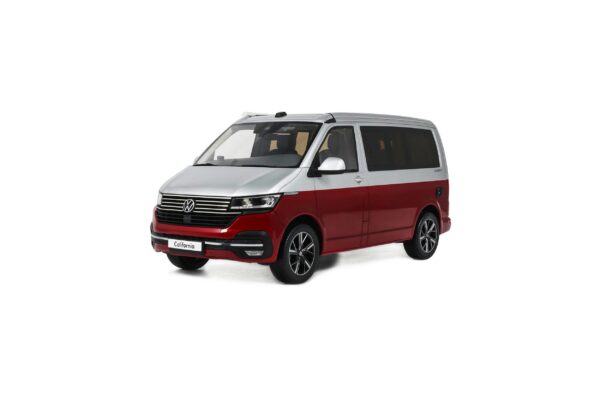 Otto Mobile 1:18 Volkswagen T6.1 California Ocean Fortana Red / Reflex Silver 2021 Limited Edition Resin Model