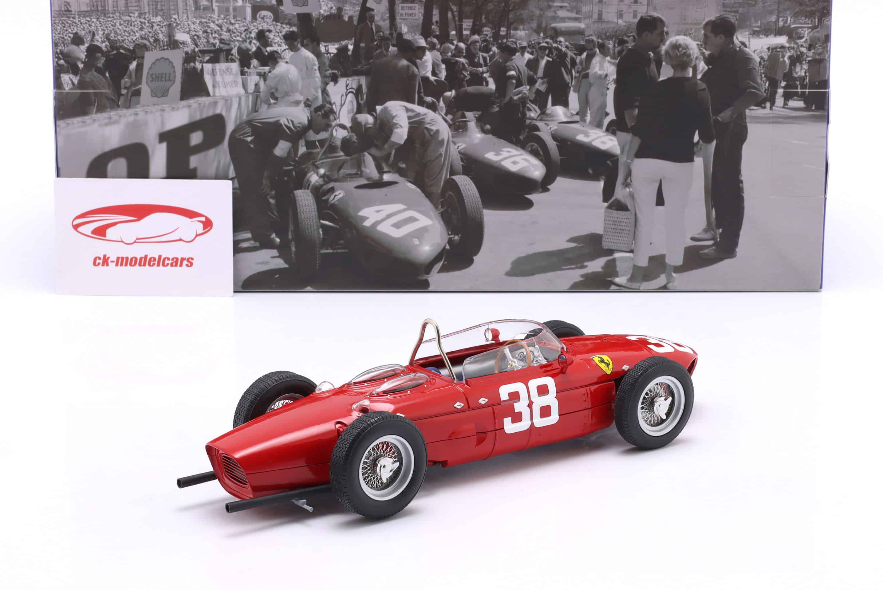 WERK83 1:18 Ferrari 156 Sharknose No.38 Phil Hill 3rd Monaco GP F1 World Champion 1961 (W1807908) Diecast Model 2 WERK83 1:18 Ferrari 156 Sharknose No.38 Phil Hill 3rd Monaco GP F1 World Champion 1961 (W1807908) Diecast Model