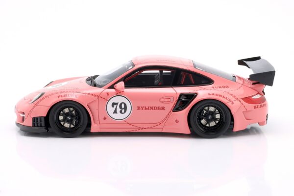 WERK83 1:18 Porsche 911 (997) Turbo S LBWK Sidney Hoffmann The Sow No.79 Pink (W18090001) Resin Model - Image 3