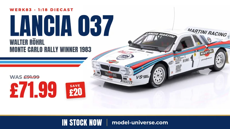 Diecast Model Shop - Model Universe 13 WERK83 1:18 Lancia 037 Walter Rohrl Monte Carlo Rally 1983 winner