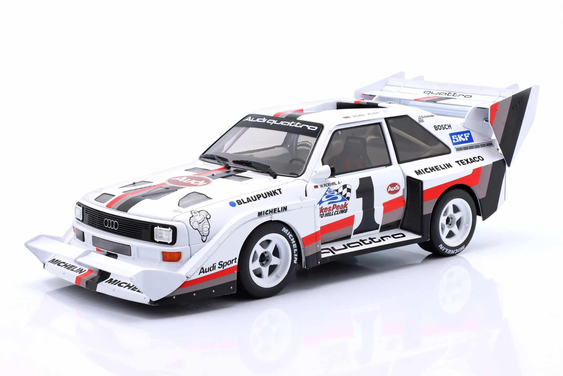 Werk83 1:18 Audi Sport Quattro S1 E2 No.1 Walter Rohrl Winner Pikes Peak 1987 Collector Box (W1802801C) Diecast Model 5 Werk83 1:18 Audi Sport Quattro S1 E2 No.1 Walter Rohrl Winner Pikes Peak 1987 Collector Box (W1802801C) Diecast Model