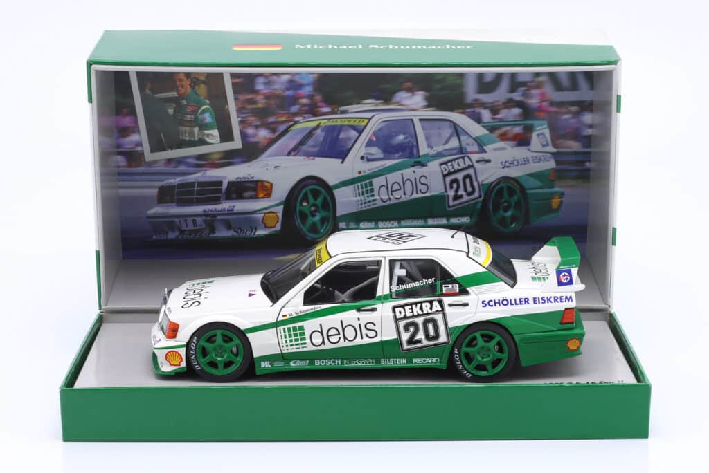 New model arrivals at model-universe.com include Werk83's Porsche 917 "Pink Pig", KK Scale's "Miami Vice" Ferrari Testarossa and many more ... 20 Mercedes-Benz 190E 2.5-16 Evo II Michael Schumacher No.20 DTM 1991 Zakspeed - 1:18 Scale Diecast Model with Collectors Box by Werk83