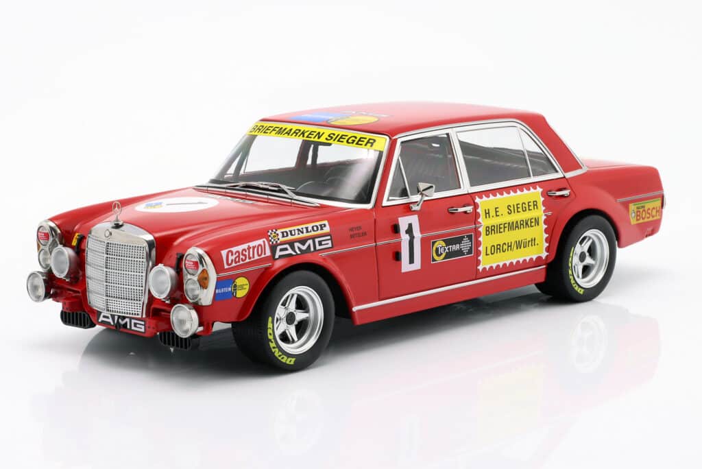 Mercedes-Benz 300 SEL 6.8 AMG: How a Luxury Saloon Shook Motorsport 4 1:18 Mercedes-AMG 300 SEL 6.8 No.1 Heyer, Betzler 24h Nurburgring 1972 - Diecast Model - Werk83