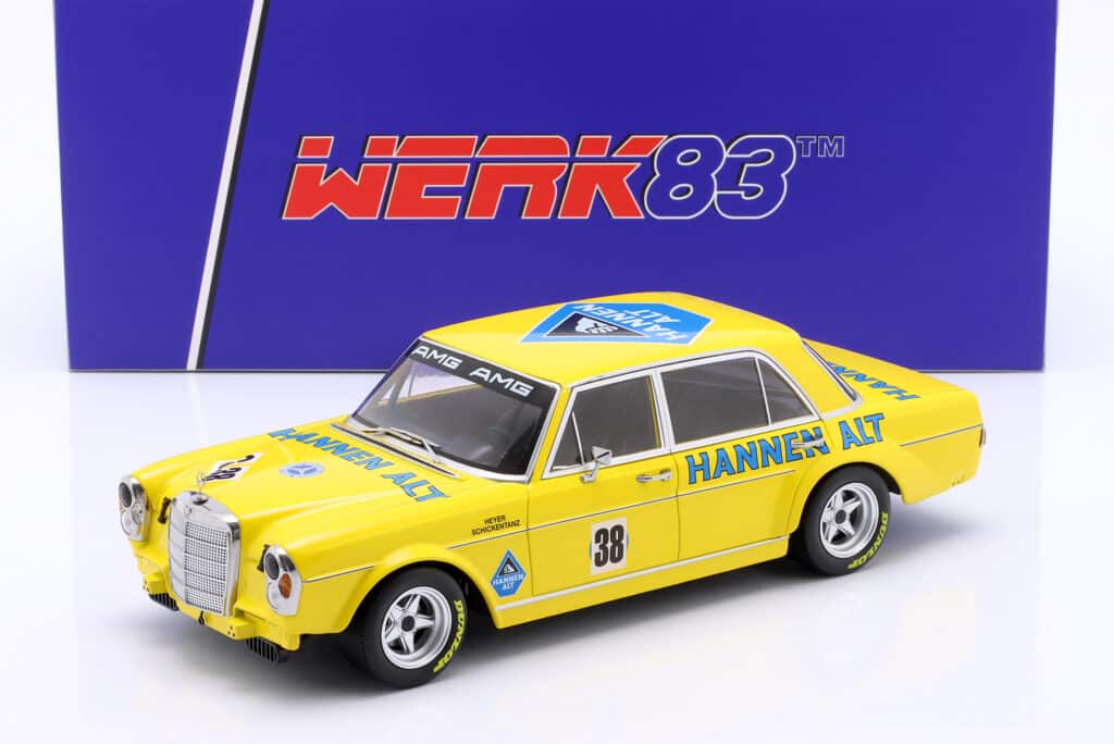 Mercedes-Benz 300 SEL 6.8 AMG: How a Luxury Saloon Shook Motorsport 3 Mercedes-Benz 300 SEL 6.8 No.38 Final Race Hockenheim 1971 Hans Heyer - 1:18 Scale Diecast Model by Werk83