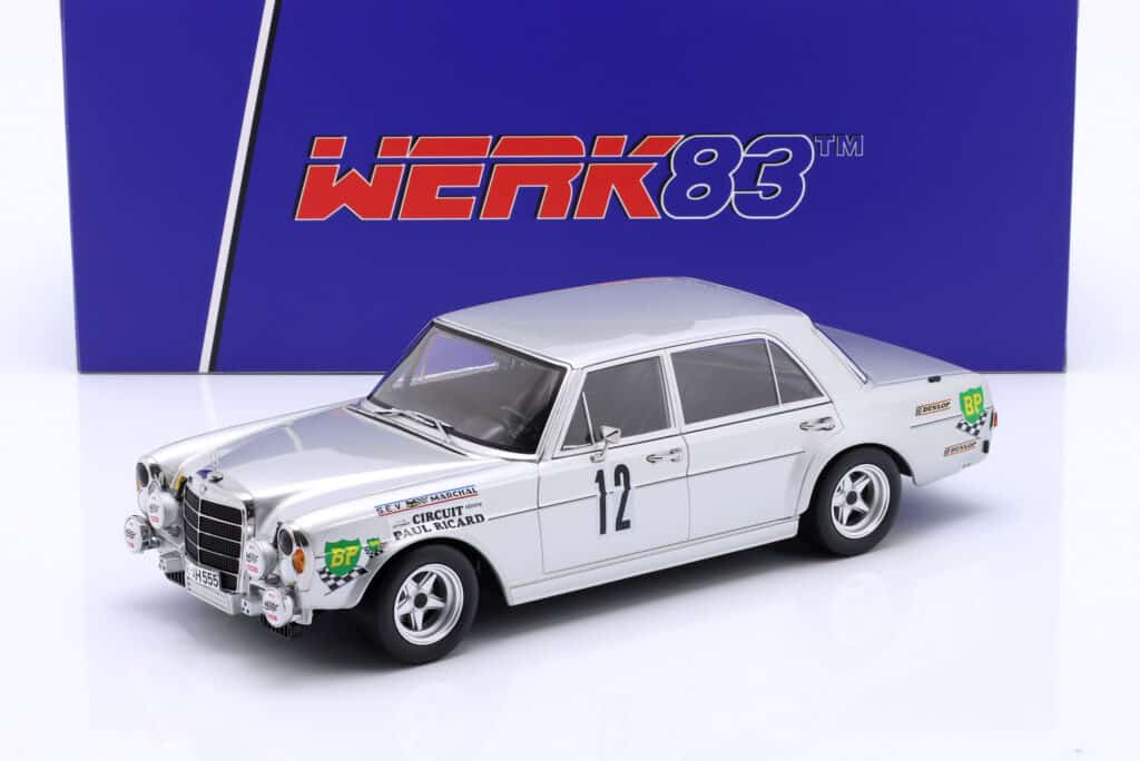 New model arrivals at model-universe.com include Werk83's Porsche 917 "Pink Pig", KK Scale's "Miami Vice" Ferrari Testarossa and many more ... 7 Mercedes-Benz AMG 300 SEL 6.8 No.12 1971 Paul Ricard 12h Dolhem, Behrmann, Jabouille - 1:18 Scale Diecast Model by Werk83
