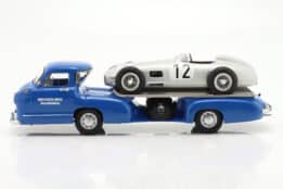 Mercedes-Benz Racing Transporter Blue Wonder with Mercedes-Benz W196 Stirling Moss Winner British GP 1955 - 1:18 Scale by Werk83