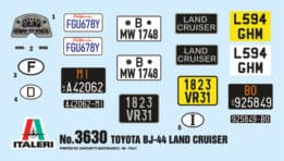 Italeri - 1:24 Toyota BJ44 Land Cruiser (3630) Model Kit